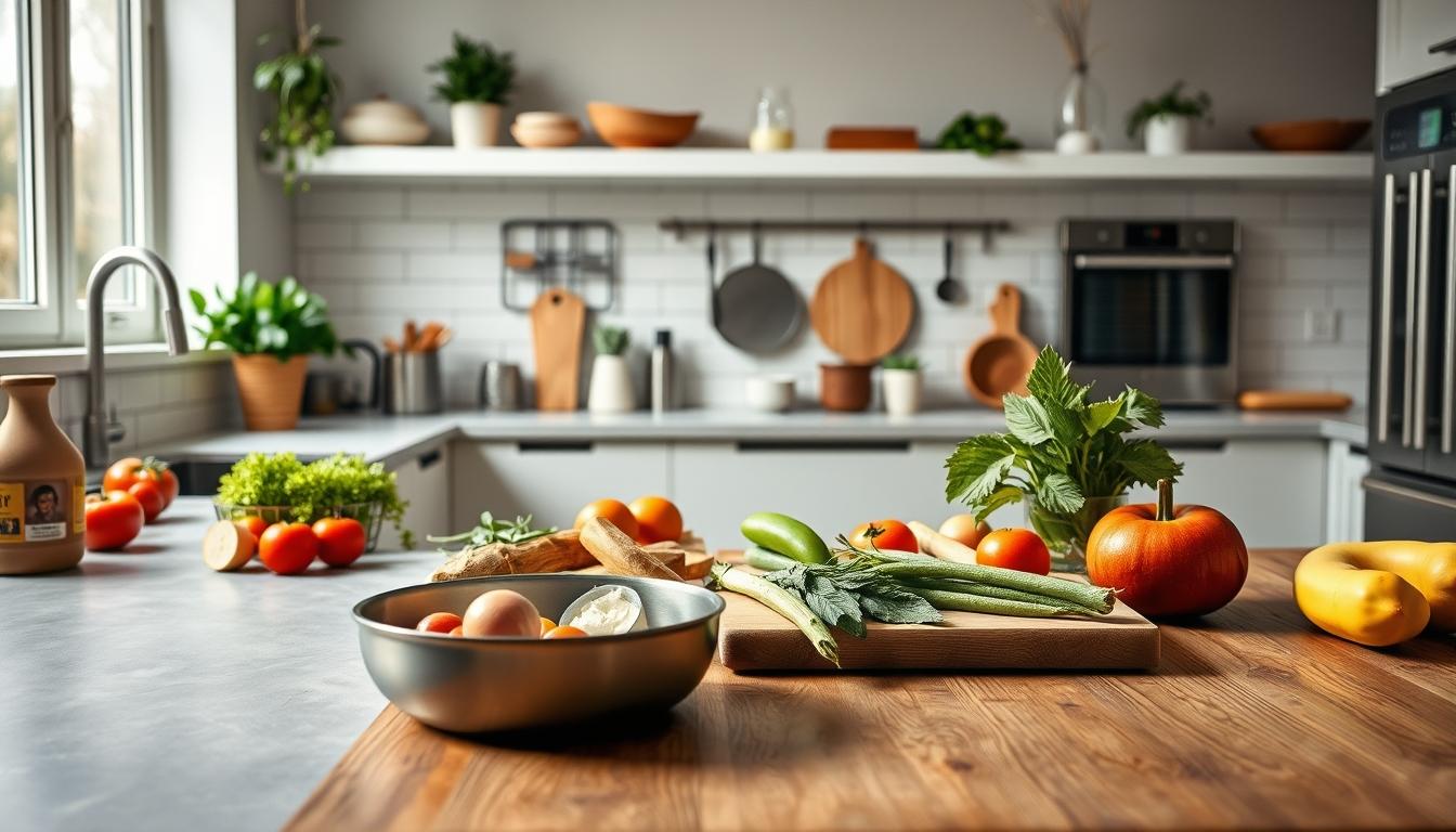 Quick weeknight dinner prepared in a home kitchen