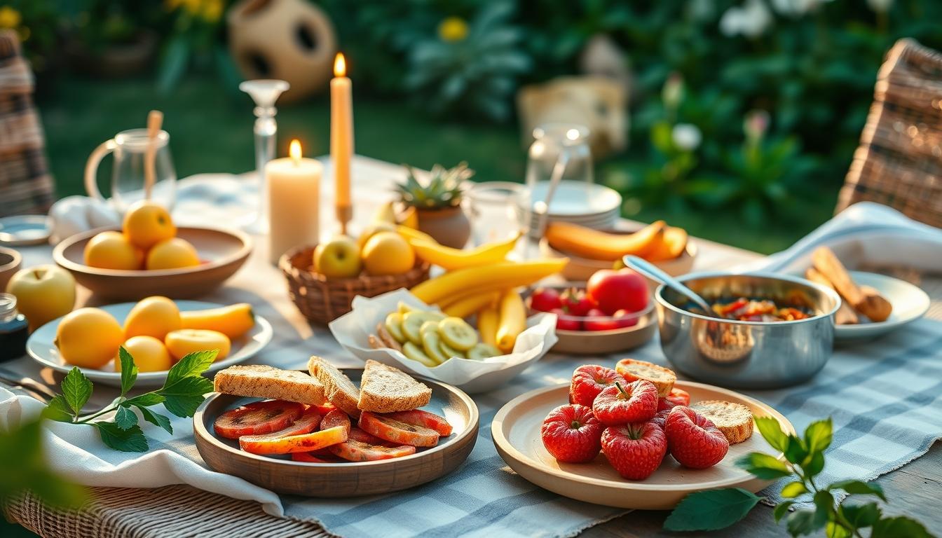 Balanced healthy meal prepared in a home kitchen